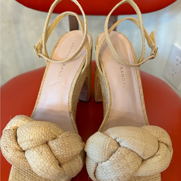 Loeffler Randall Fae Braided Raffia Ankle Strap Sandal Size 6 - Picture 4 of 6